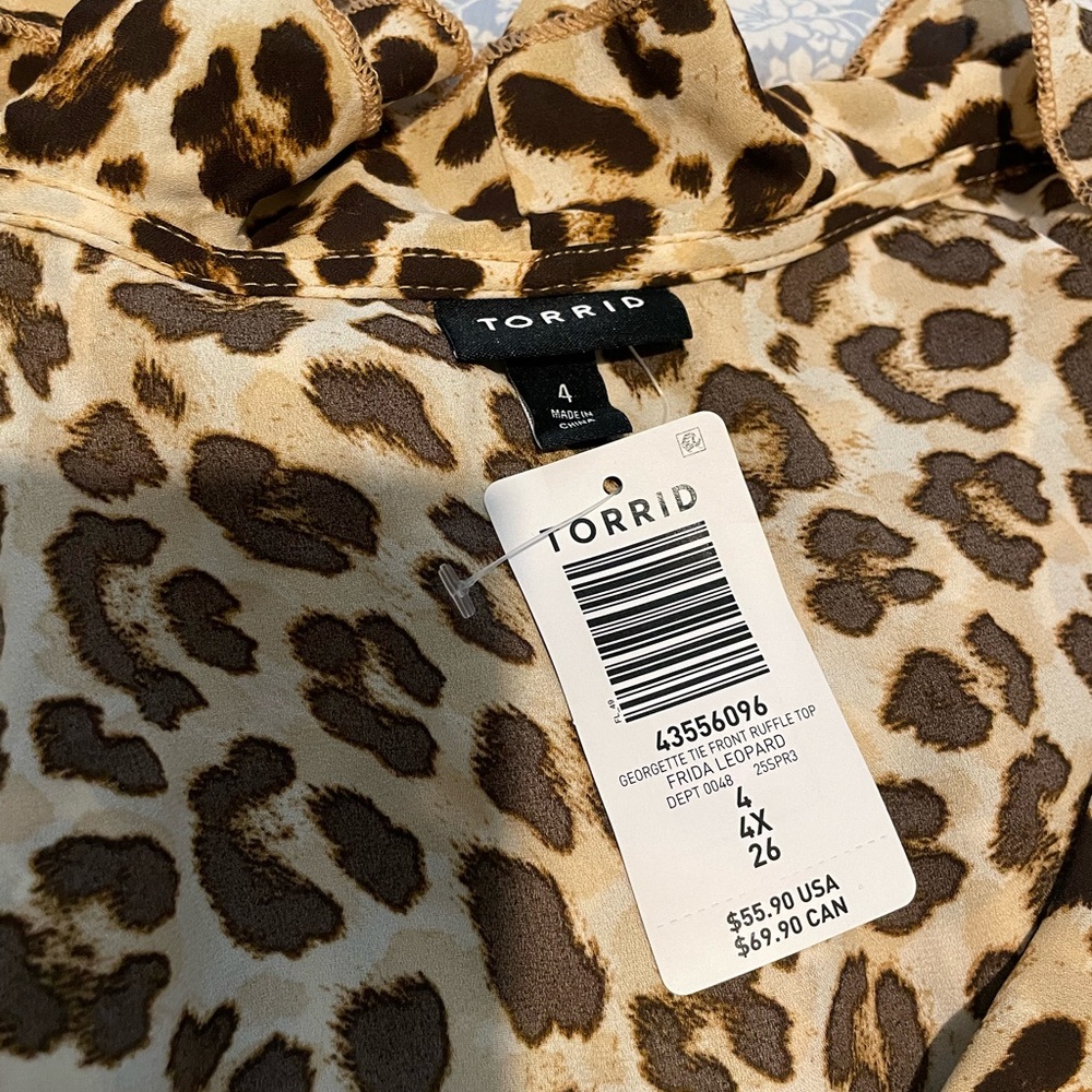 Torrid Animal Print Ruffle Blouse - Picture 6 of 7